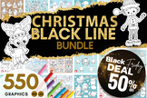 BLACK FRIDAY Christmas Black line Collection 550 graphic set