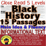 BLACK HISTORY LEVELED PASSAGES Main Idea Fluency TDQs & More!!!