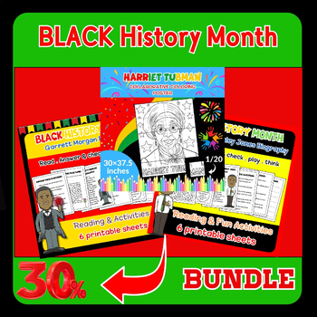 Preview of Black History Month  Biography Research Project Banners,Activities Reading ...