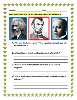 Preview of BLACK HISTORY MONTH: A RESEARCH HOMEWORK ASSIGNMENT: GRS. 5-12