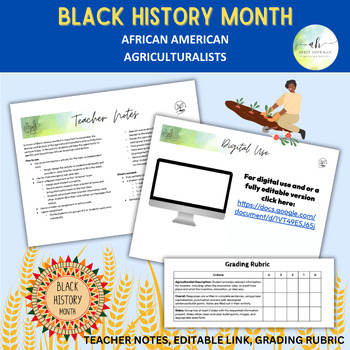 Preview of BLACK HISTORY MONTH African American Agriculturalists - Activity