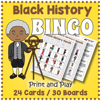 Preview of BLACK HISTORY MONTH BINGO Game Boards and Biography Cards