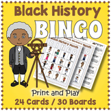 BLACK HISTORY MONTH BINGO Game Boards and Biography Cards