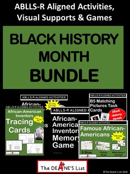 Preview of BLACK HISTORY MONTH BUNDLE: ABLLS-R Aligned Activities, Visual Supports & Games