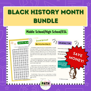 Preview of BLACK HISTORY MONTH BUNDLE || Biographies, Activities, The Help Movie Guide