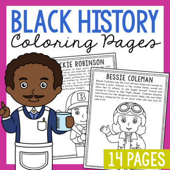 Preview of BLACK HISTORY MONTH Coloring Pages Posters | Biography Worksheets Activity