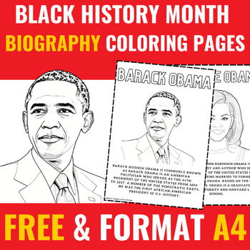 Preview of BLACK HISTORY MONTH Coloring Pages Posters | Black History Month Biography