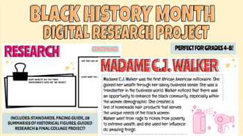 Preview of BLACK HISTORY MONTH DIGITAL RESEARCH PROJECT 
