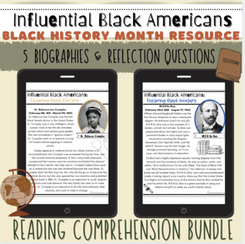 Preview of BLACK HISTORY MONTH - Influential Black Americans Reading Comprehension Bundle