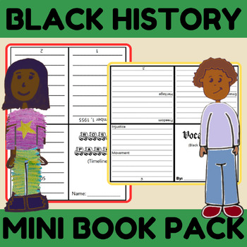 Preview of BLACK HISTORY MONTH Mini Books Worksheets Famous People Vocabulary Pack Bundle