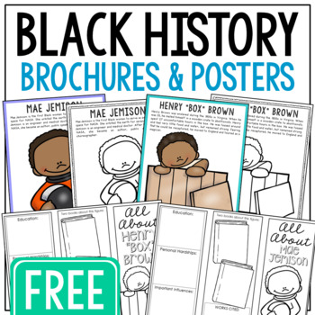 Preview of BLACK HISTORY MONTH Posters Project | Famous African American Activities FREE