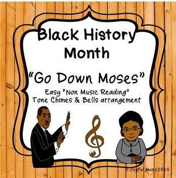 Preview of BLACK HISTORY MONTH SPIRITUAL Easy Tone Chimes & Bells Arr. GO DOWN, MOSES