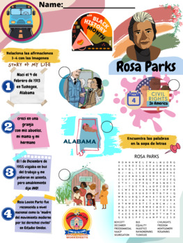 Preview of BLACK HISTORY MONTH WORKSHEETS (English-Spanish)