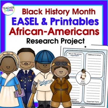 Preview of BLACK HISTORY MONTH BIOGRAPHY RESEARCH 2nd 3rd grade Writing Graphic Organizer