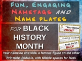 BLACK HISTORY MONTH name tags - 30 names (printable, foldable)