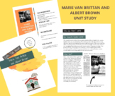 BLACK HISTORY PIONEER UNIT STUDY-MARIE VAN BRITTAN & Albert Brown