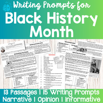 Preview of BLACK HISTORY WRITING Opinion Narrative Informative Test Prep