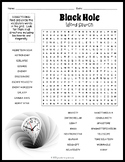 BLACK HOLE Word Search Puzzle Worksheet Activity - 6th 7th