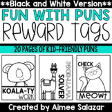 BLACK & WHITE Reward Tags {Fun with Puns}