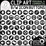 BLACK and WHITE Icon Buttons Clip Art for Digital Resources