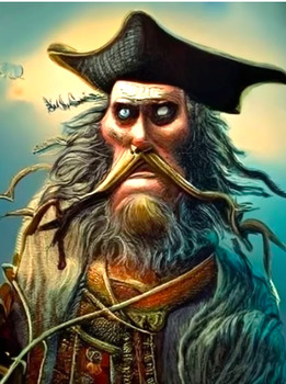 Preview of BLACKBEARD, a Famous Pirate (Realistic images): Coloring pages etc