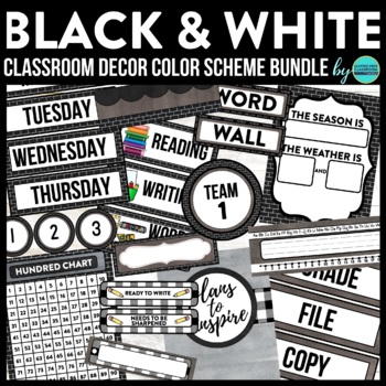 Preview of Black & White Classroom Decor Editable modern farmhouse decor neutral boho plaid