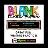 BLANK Elementary Writing Lined Paper:  Portrait and Landscape