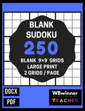 BLANK SUDOKU BOOK | 250 9×9 GRIDS | PRINTABLE & EDITABLE