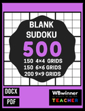 BLANK SUDOKU BOOK | 500 9×9 6×6 4×4 GRIDS | PRINTABLE & EDITABLE