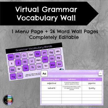 Preview of BLANK- Virtual Grammar Vocab Wall - Interactive Vocab Notebook - Google Slides