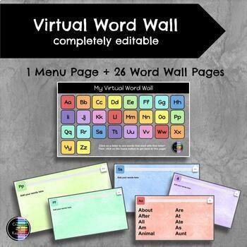 Preview of BLANK - Virtual Word Wall - Interactive Spelling Digital Notebook -Google Slides