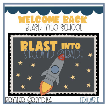 Preview of BLAST Into School- Space Bulletin Board | Editable