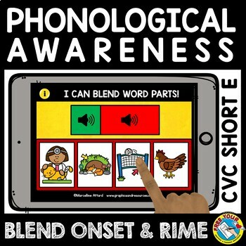 Preview of BLENDING CVC WORDS ONSET AND RIME BOOM CARDS PHONOLOGICAL AWARENESS DIGITAL GAME