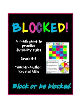 Preview of BLOCKED: Middle School Math Game for Divisibility Rules (Grade 6-8)