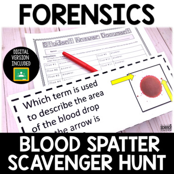 Preview of BLOOD SPATTER SCAVENGER HUNT- Print & Digital