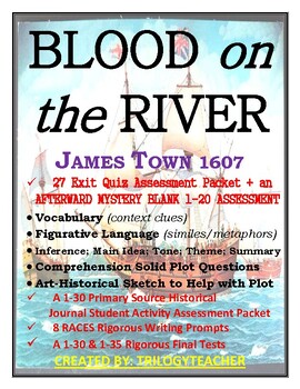 Preview of BLOOD on the RIVER James Town 1607 Exit Quiz & Final Test Loaded CCSS Packet