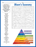 CHART OF LEVELS OF BLOOM'S TAXONOMY Word Search Worksheet 
