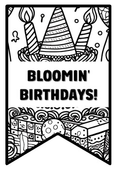 BLOOMIN' BIRTHDAYS! Birthday Zentangle Coloring Pages by Swati Sharma