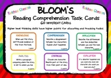 BLOOM'S READING COMPREHENSION QUESTION TASK CARDS Bright R