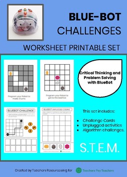 Preview of BLUE-BOT CHALLENGES - Worksheet Printable Set
