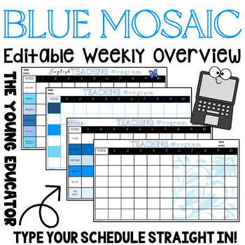 Preview of BLUE MOSAIC EDITABLE TERM X 10 WEEKLY PLANNING OVERVIEW