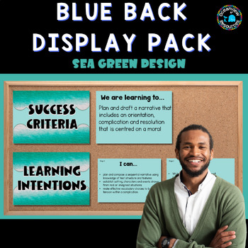 Preview of BLUEBACK - SEA GREEN, Banner-Word Wall, spelling , bingo, learning intentions