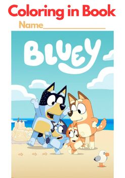 Preview of BLUEY COLORING IN BOOK BUNDLES, x3 books (70 pages!) Coloring, word search etc