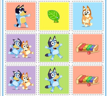 Preview of BLUEY, MEMORY GAME or SNAP - Printable game