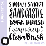 BLUSH FONT CO. Font Bundle 4 - Hand-lettered Brush Fonts