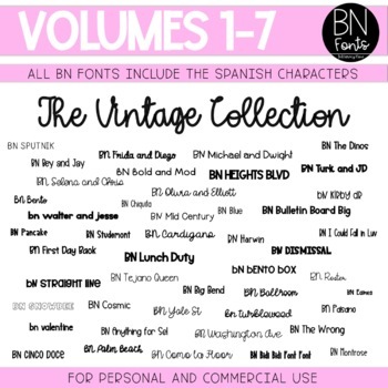 Preview of BN Fonts Volumes 1-7 - NOT A GROWING BUNDLE
