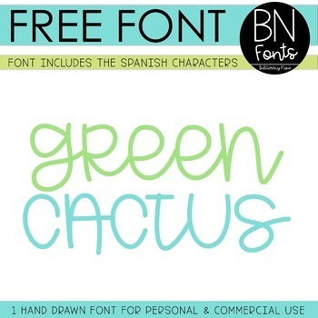 Preview of BN Font - Free Font - Green Cactus