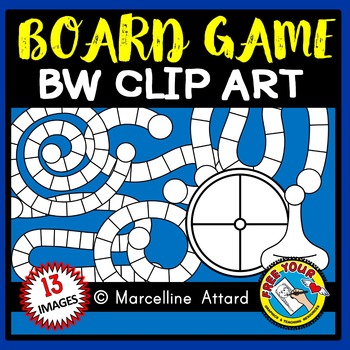 Preview of GAME BOARD CLIPART WITH 10 TEMPLATES, SPINNER AND PIECES