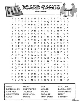 Board Games Word Search