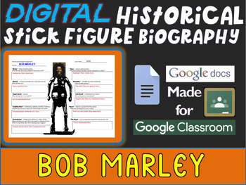 Preview of BOB MARLEY Digital Historical Stick Figure Biography (MINI BIOS)